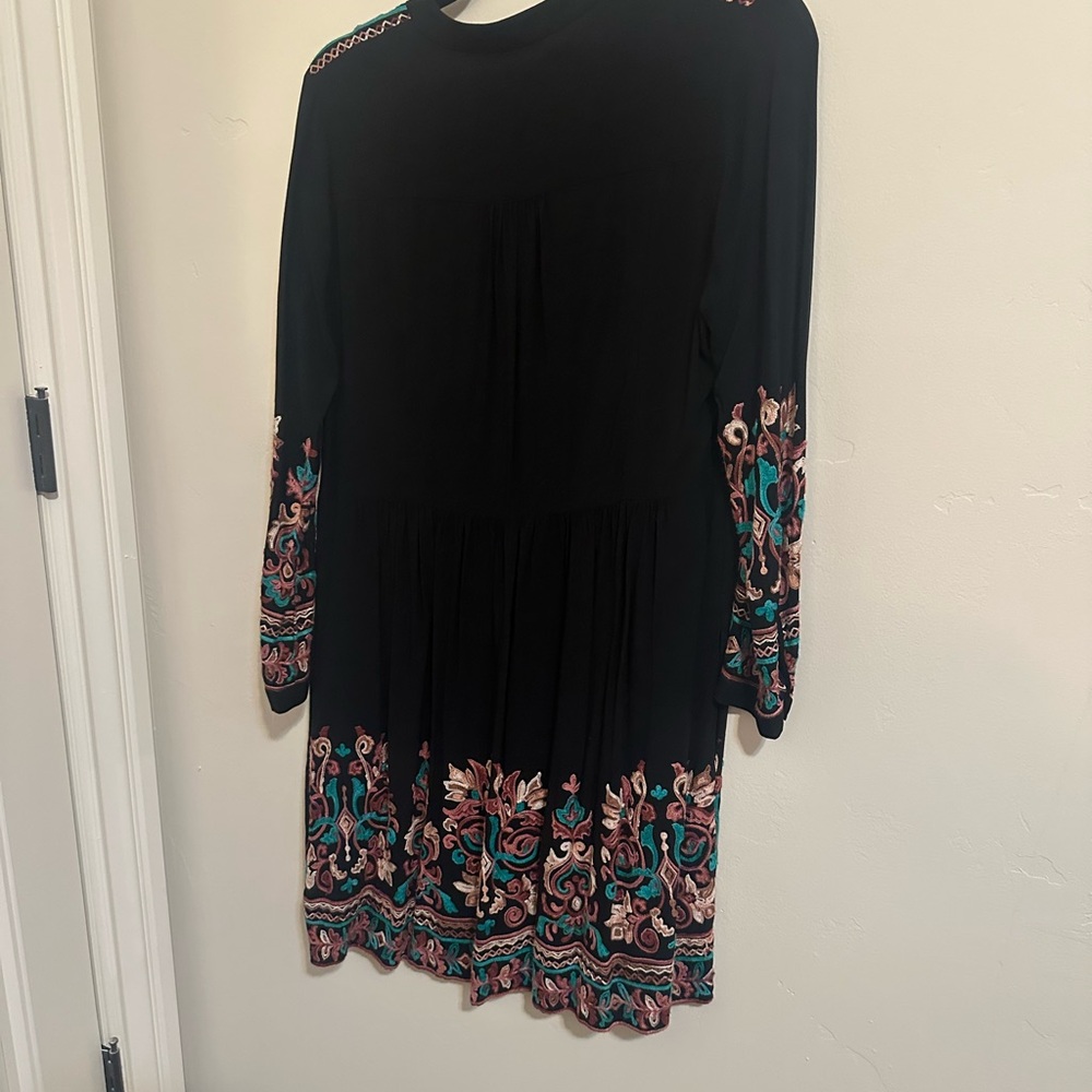 Floreat (Anthropologie) Black Dress with Colorful Embroidery - Picture 8 of 9